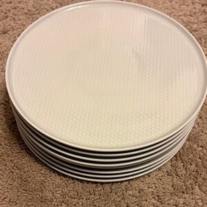 IKEA Elegant Cream Dinner Plates (8)